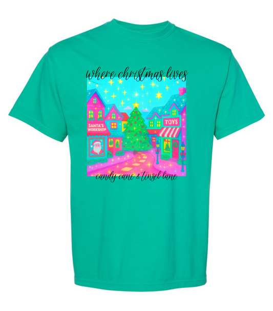 Candy Cane & Tinsel Lane Tee