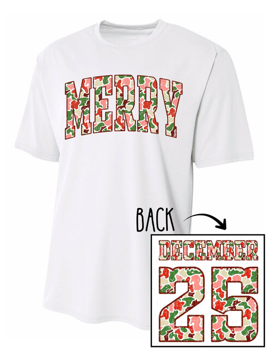 Boys Christmas Camo Merry Tee