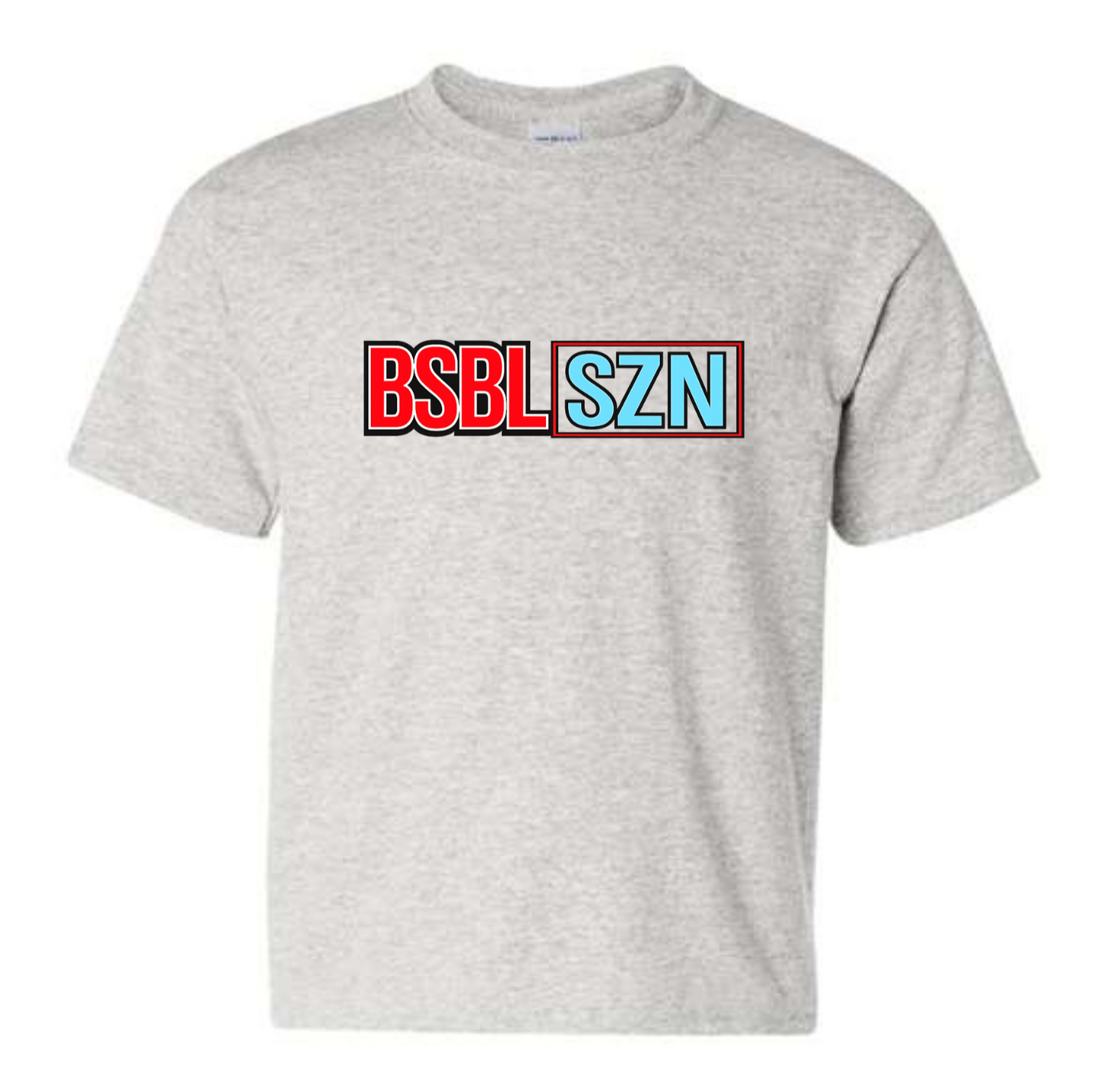 BSBL SZN Tee (light blue &red) - MUDBUGSBTQ