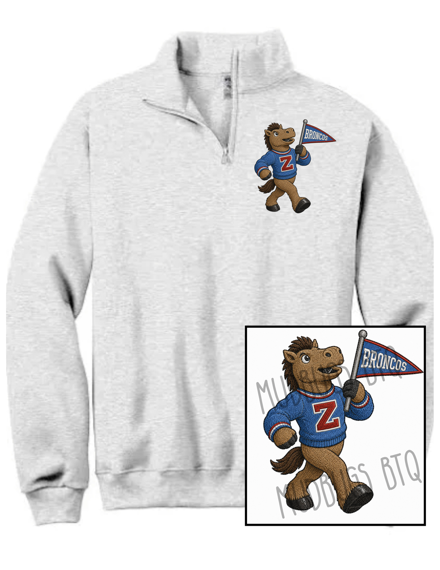 Bucky The Bronco Quarter Zip Sweatshirt