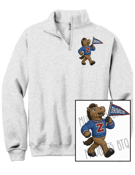 Bucky the Bronco Youth Quarter Zip Sweatshirt