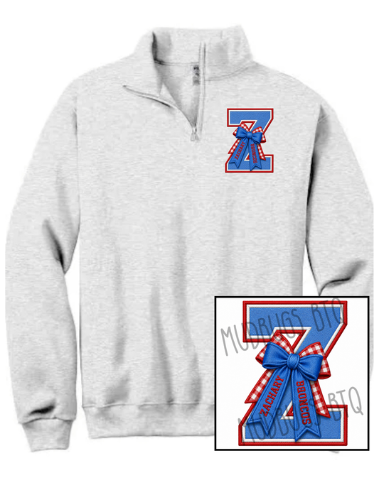 Zachary Varsity Bow Quarter Zip Sweatshirt