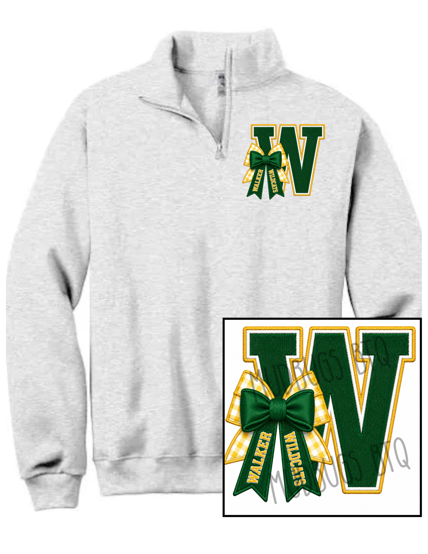 Walker Varsity Bow Quarter Zip Sweatshirt