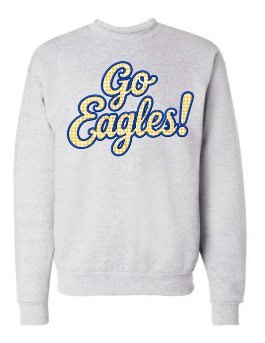 Go Eagles! Gingham Retro Applique Sweatshirt