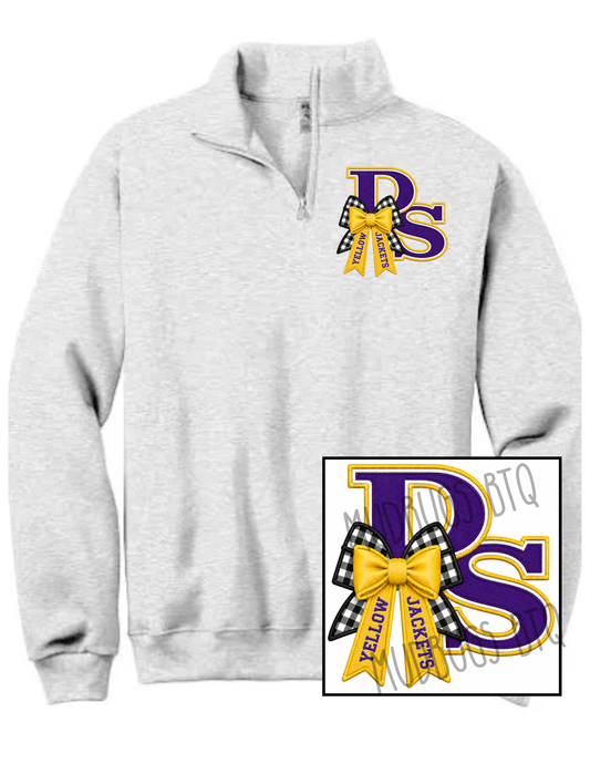 DS Varsity Bow Quarter Zip Sweatshirt