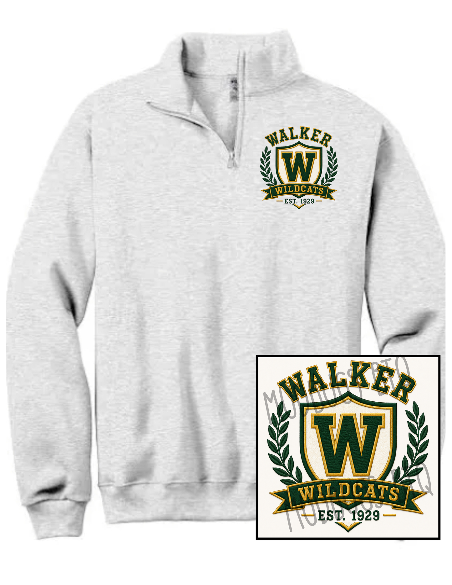 Walker Vintage Crest Quarter Zip Sweatshirt