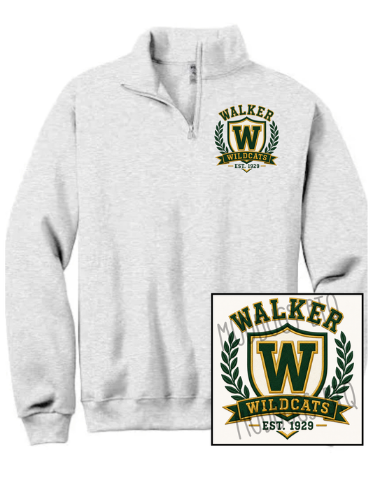 Walker Vintage Crest Quarter Zip Sweatshirt