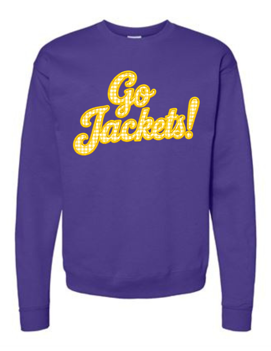 Go Jackets! Gingham Retro Applique Sweatshirt