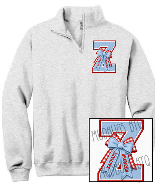 Zachary Varsity Bow Quarter Zip Sweatshirt