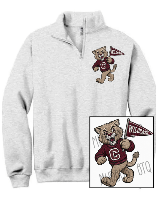 Willy The Wildcat Youth Quarter Zip Sweatshirt
