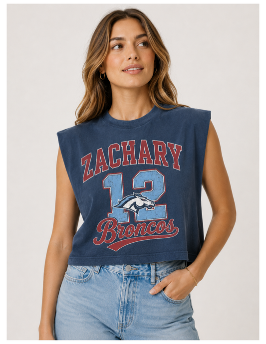 Zachary Broncos Vintage Varsity Tank