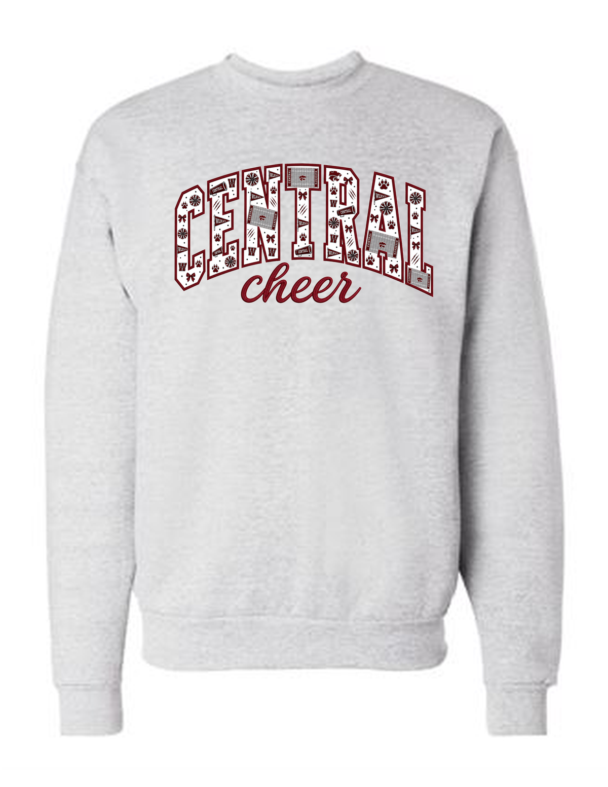 Central Cheer Southern Spirit Applique Sweatshirt - Ash Gray