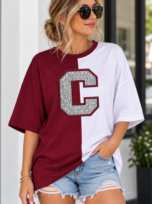 The Split Spirit Tee | Glitter Appliqué
