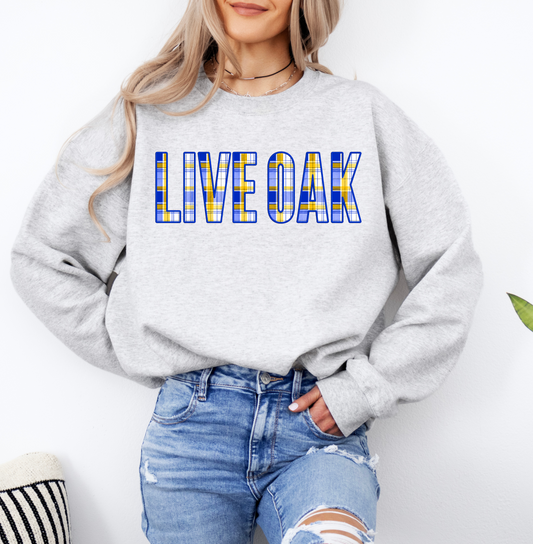 Live Oak Plaid Applique - Southern Spirit Sweatshirt