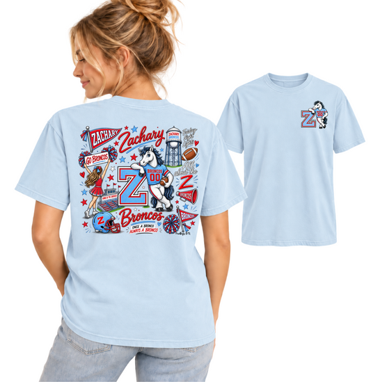 Zachart Broncos Doodle Art Tee