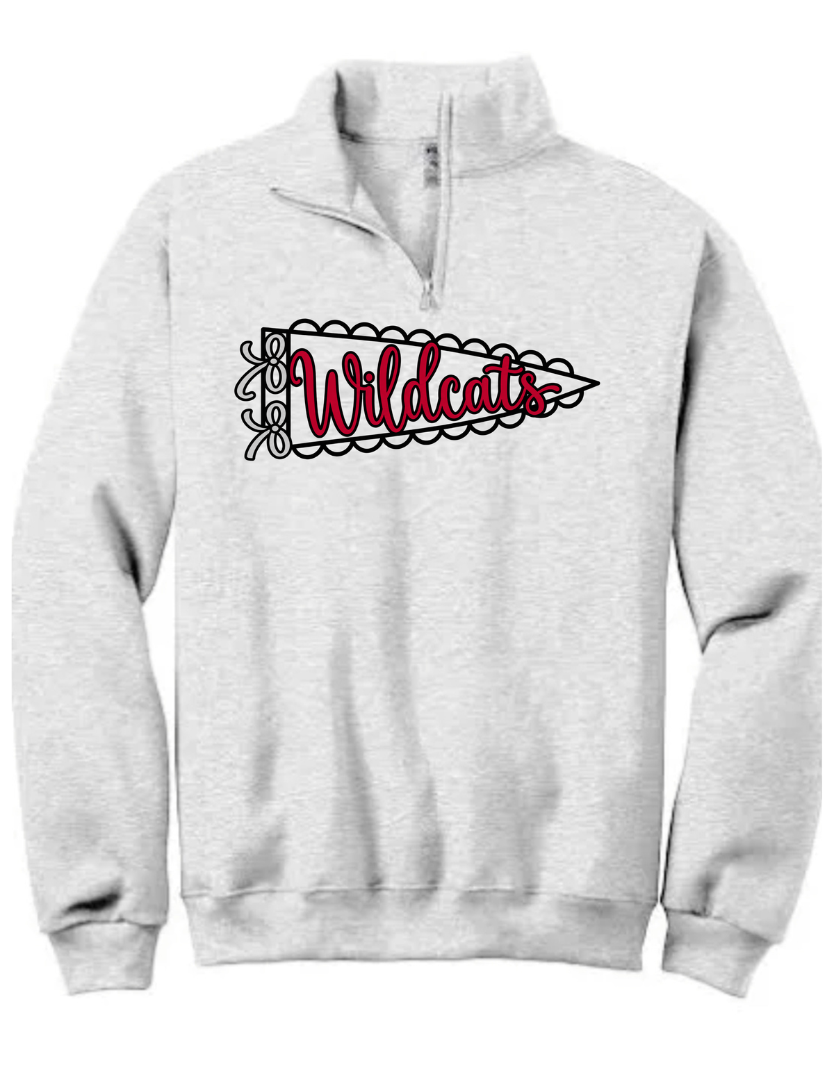 Wildcats Pennant & Bows Embroidered Quarter Zip