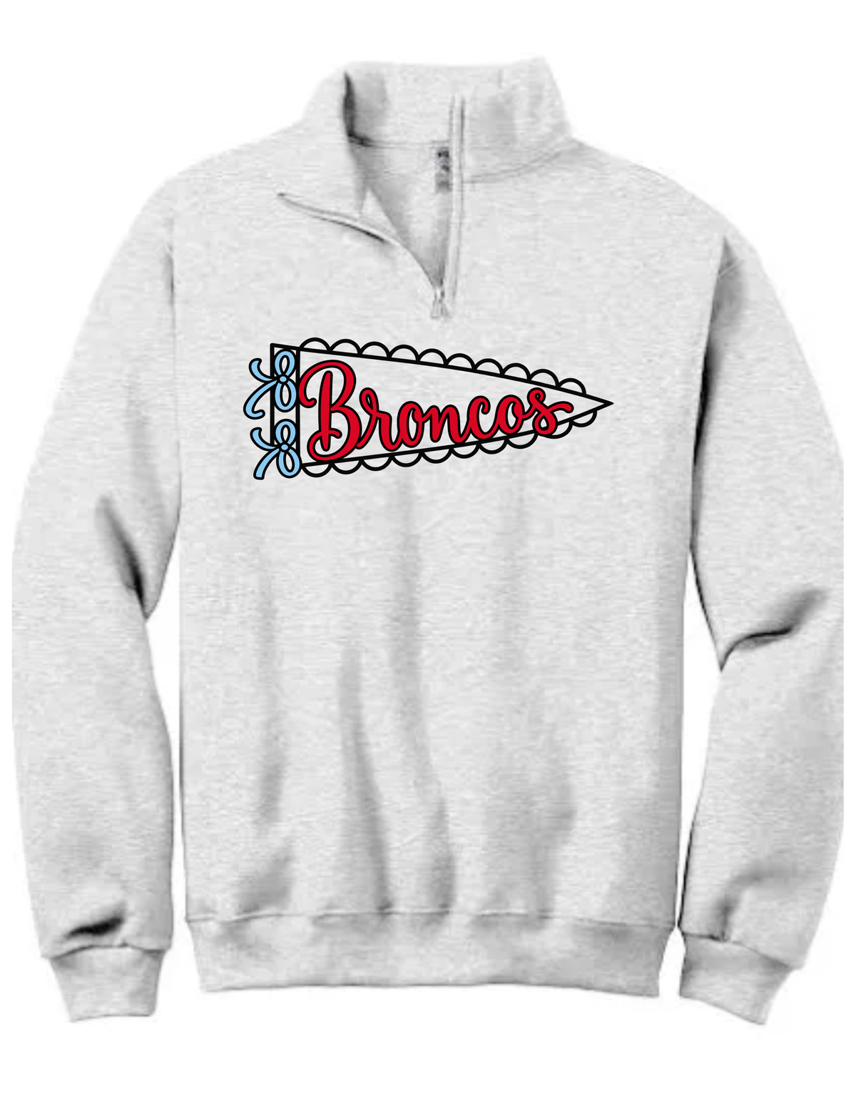 Broncos Pennant & Bows Embroidered Quarter Zip