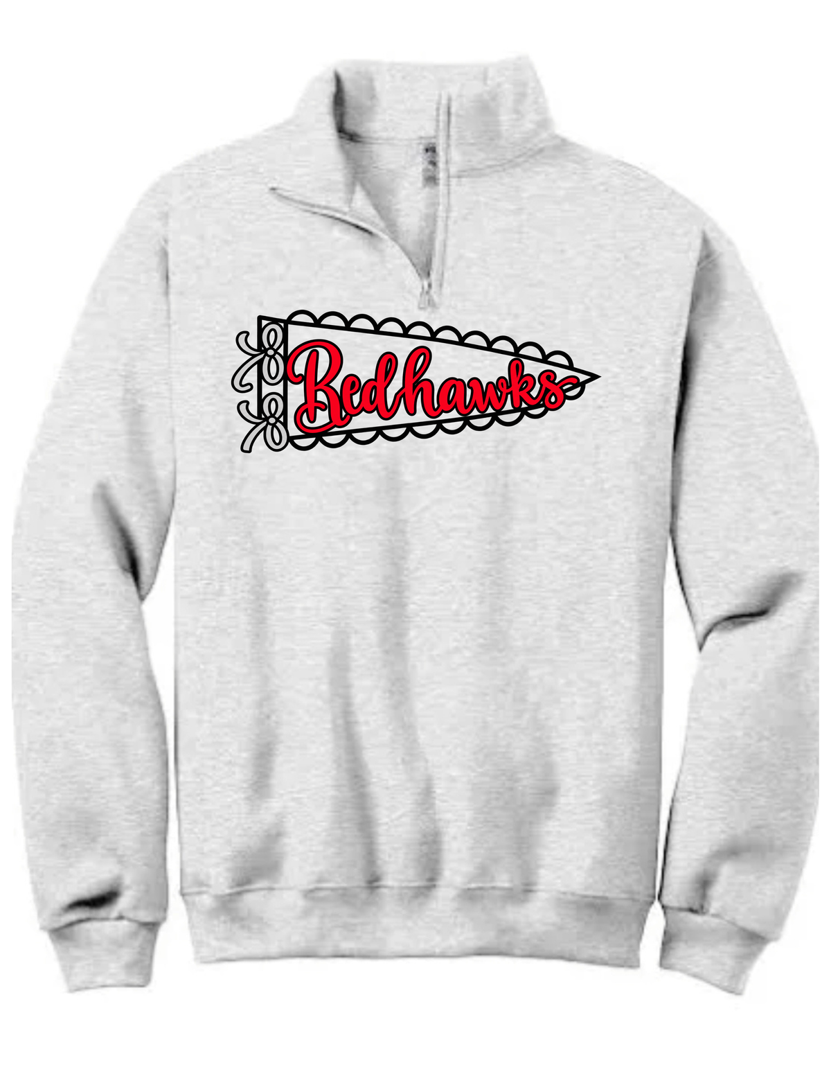 Redhawks Pennant & Bows Embroidered Quarter Zip