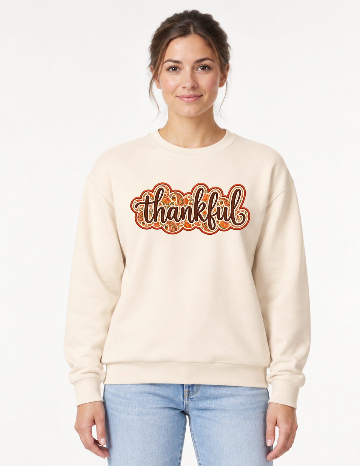 Thankful Paisley Thanksgiving Appliqué | Comfort Colors Sweatshirt & Tees