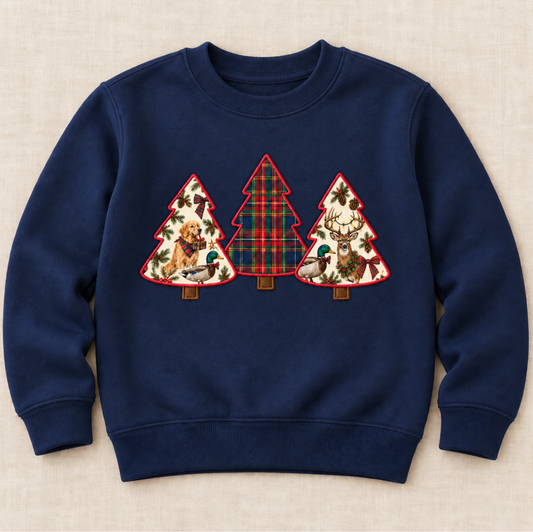 Sportsman Christmas Tree Appliqué Sweatshirt