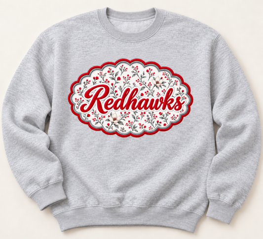 Redhawks Botanical Scallop Appliqué Sweatshirt | Southern Spirit - MUDBUGSBTQ