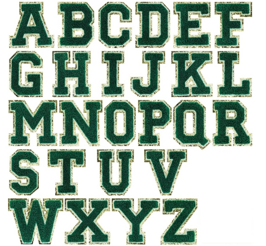 Hunter Green Letter Patch - MUDBUGSBTQ