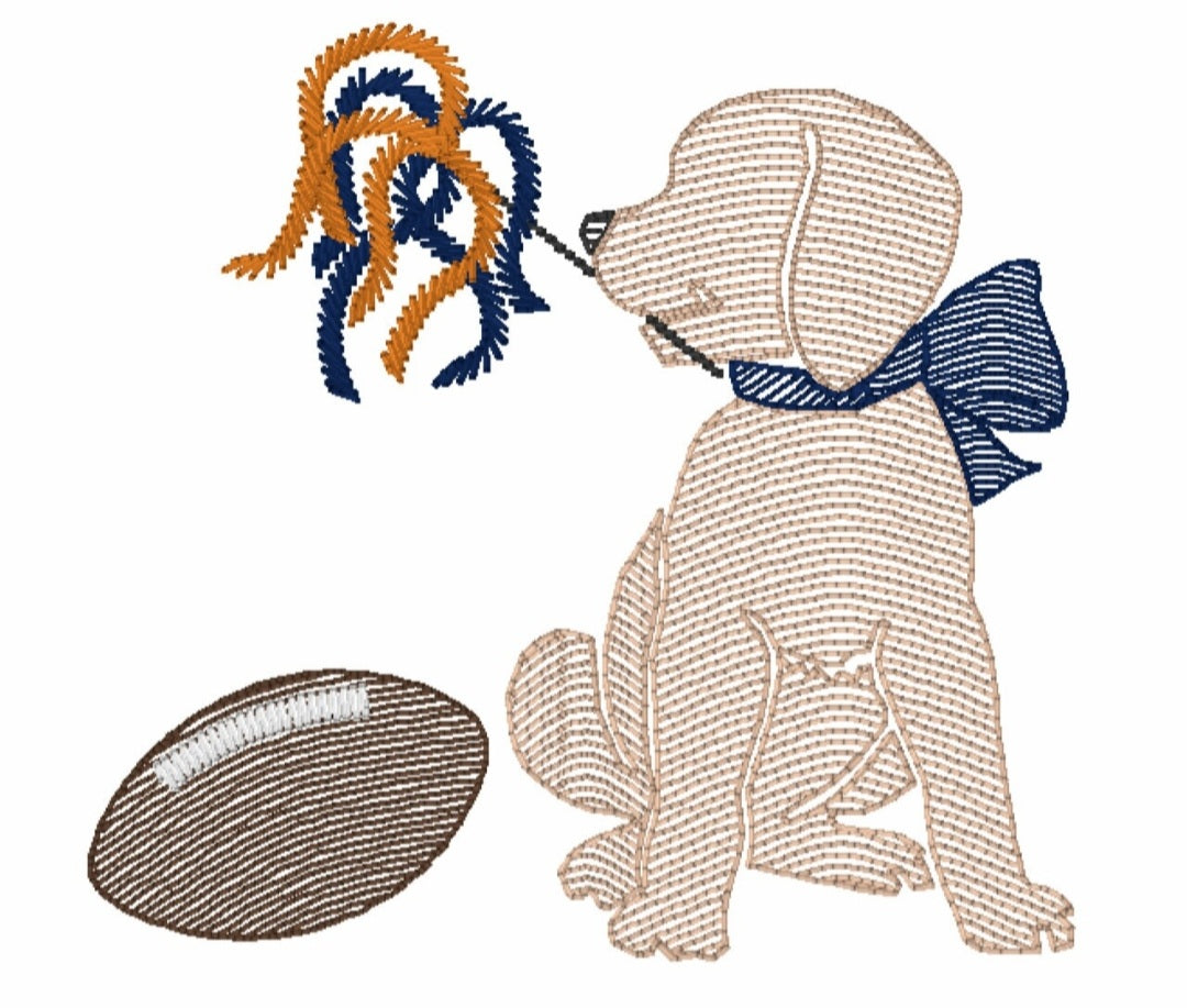 Football Dog Embroidery - MUDBUGSBTQ