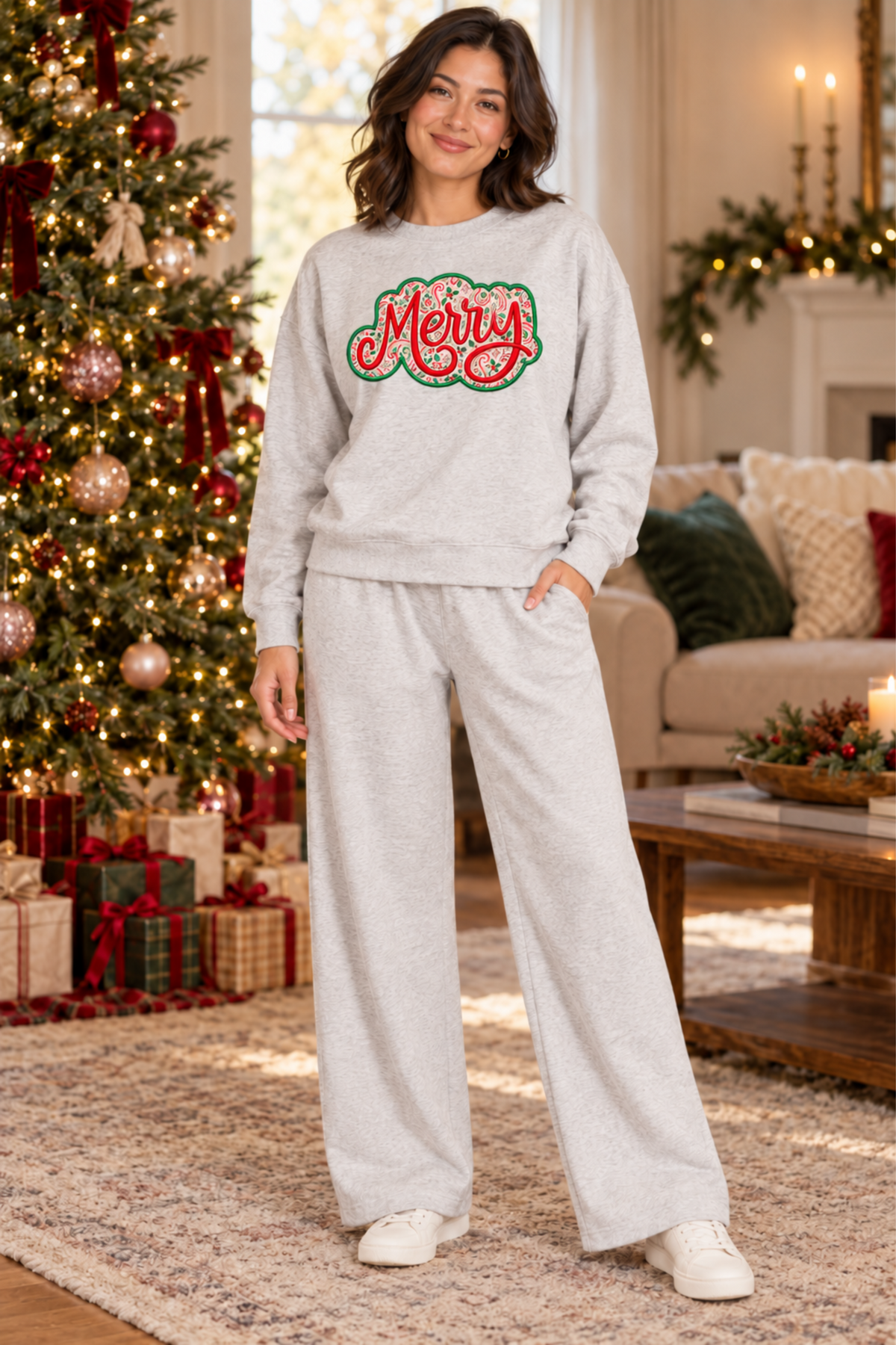 Merry Your Way | Christmas Applique Scuba Set - MUDBUGSBTQ