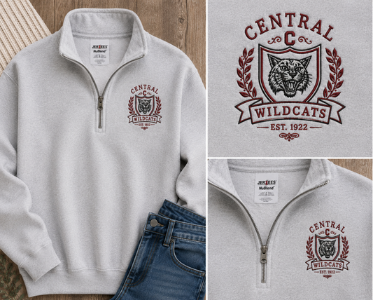 Central Vintage Crest Quarter Zip Sweatshirt