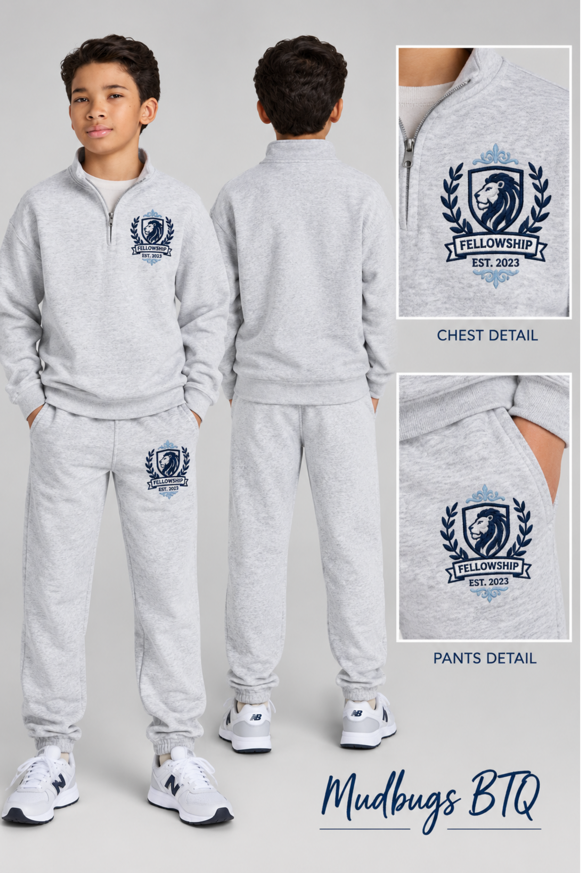 Youth Quarter-Zip Sweatshirt + Pant Set