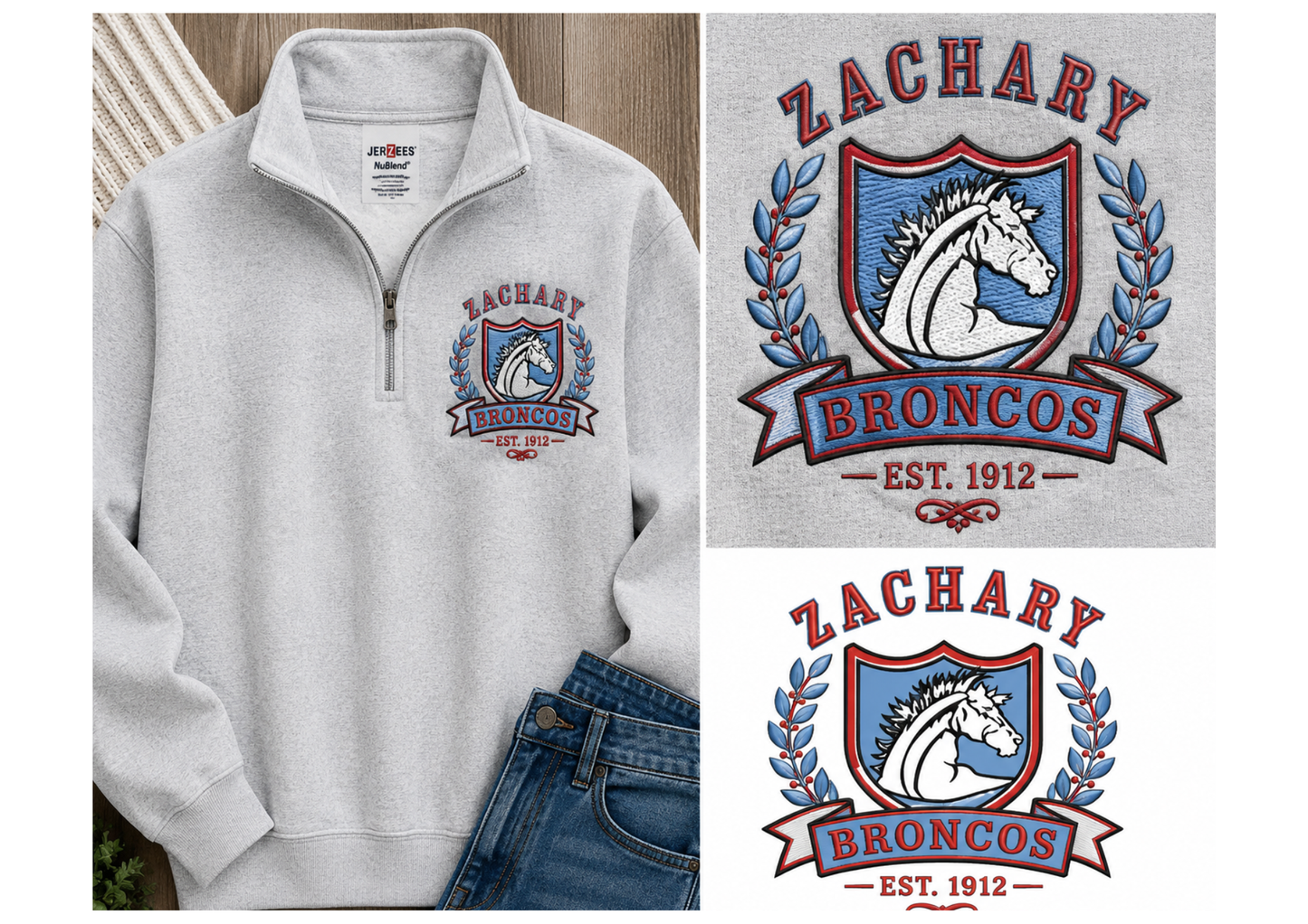 Zachary Vintage Crest Quarter Zip Sweatshirt