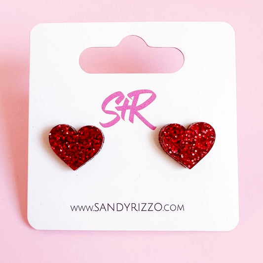 Red Heart Studs