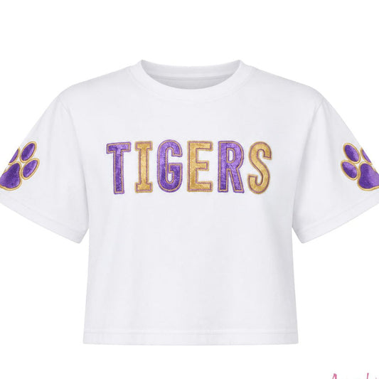 Girls Shimmer Tiger Boxy Tee