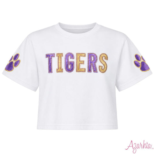 Azarhia Girls Shimmer Tigers Boxy Tee
