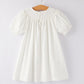 White Christening Smocked Dress