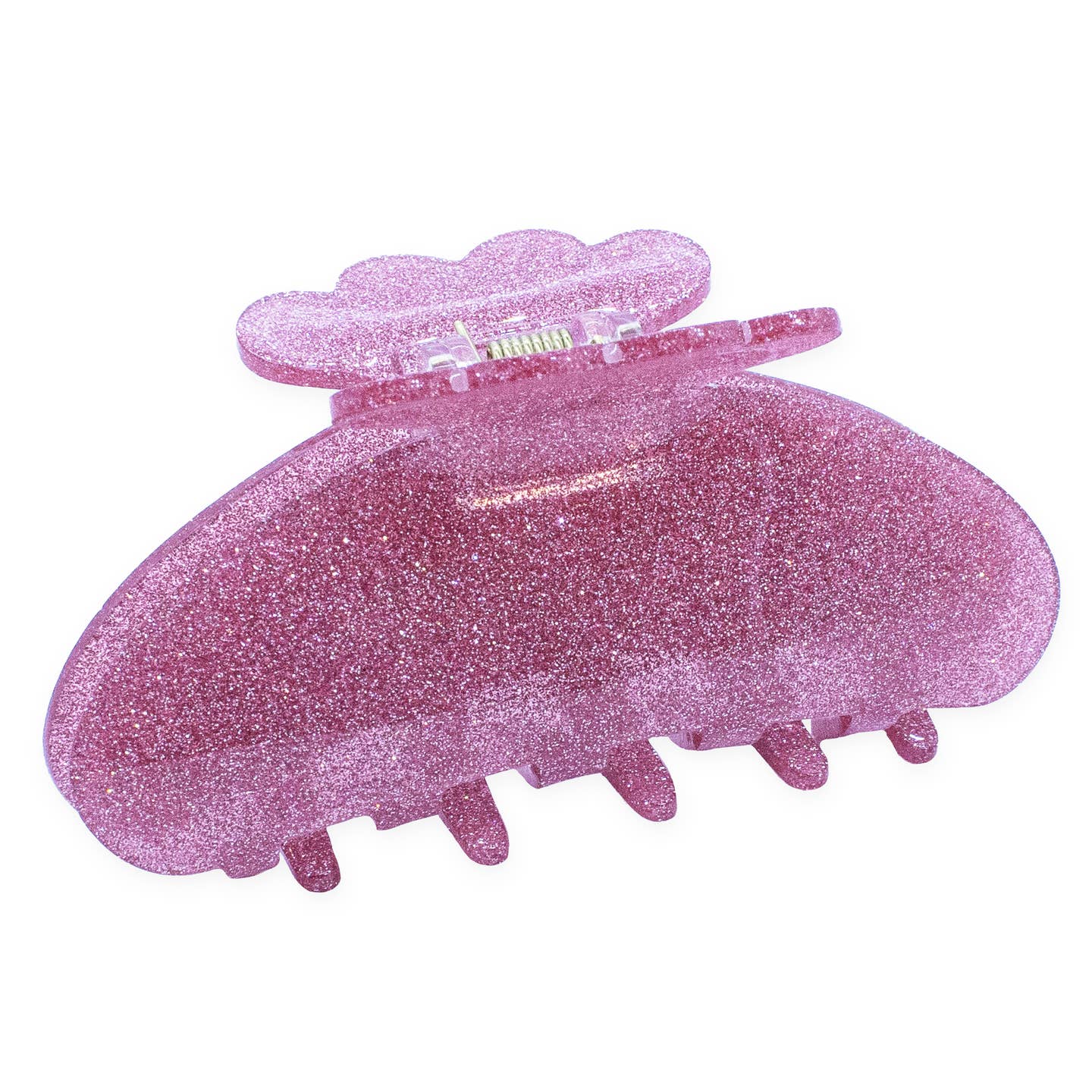 Round Pink Glitter Clip