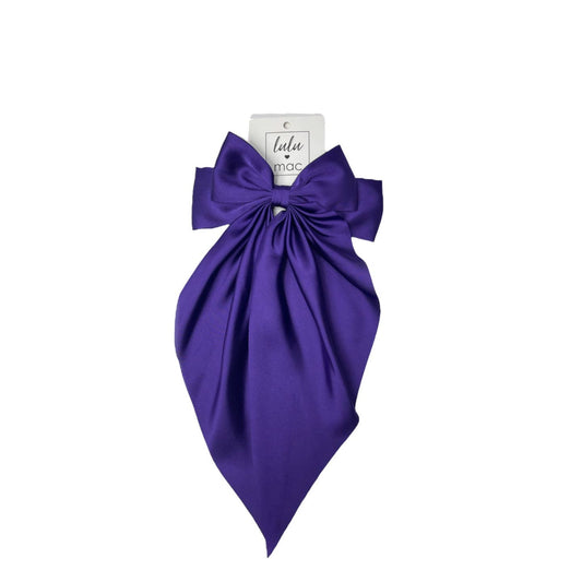 Purple Satin Bow - MUDBUGSBTQ