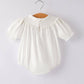 White Chtistening Smocked Romper
