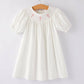 White Christening Smocked Dress