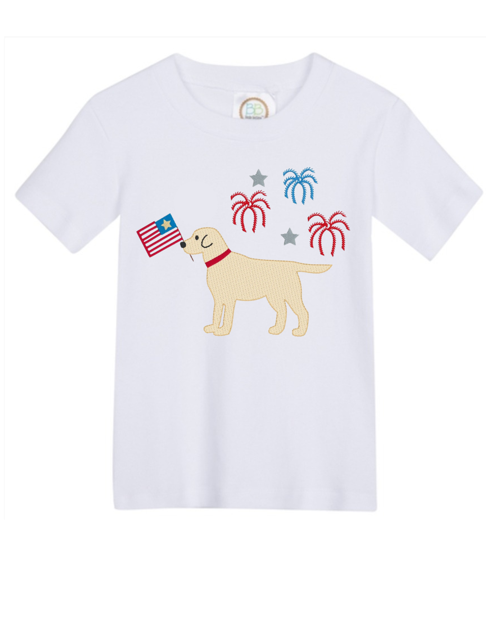 4th of July Dog Embroidery Shirt - MUDBUGSBTQ