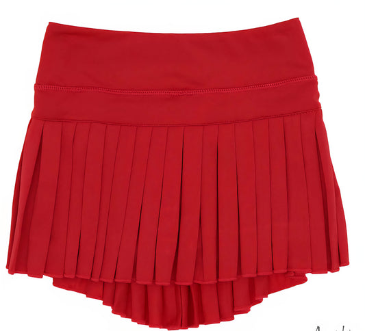 Red Mini Pleated Skort - MUDBUGSBTQ