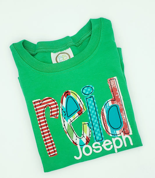 Boys Personalize Christmas Applique - MUDBUGSBTQ