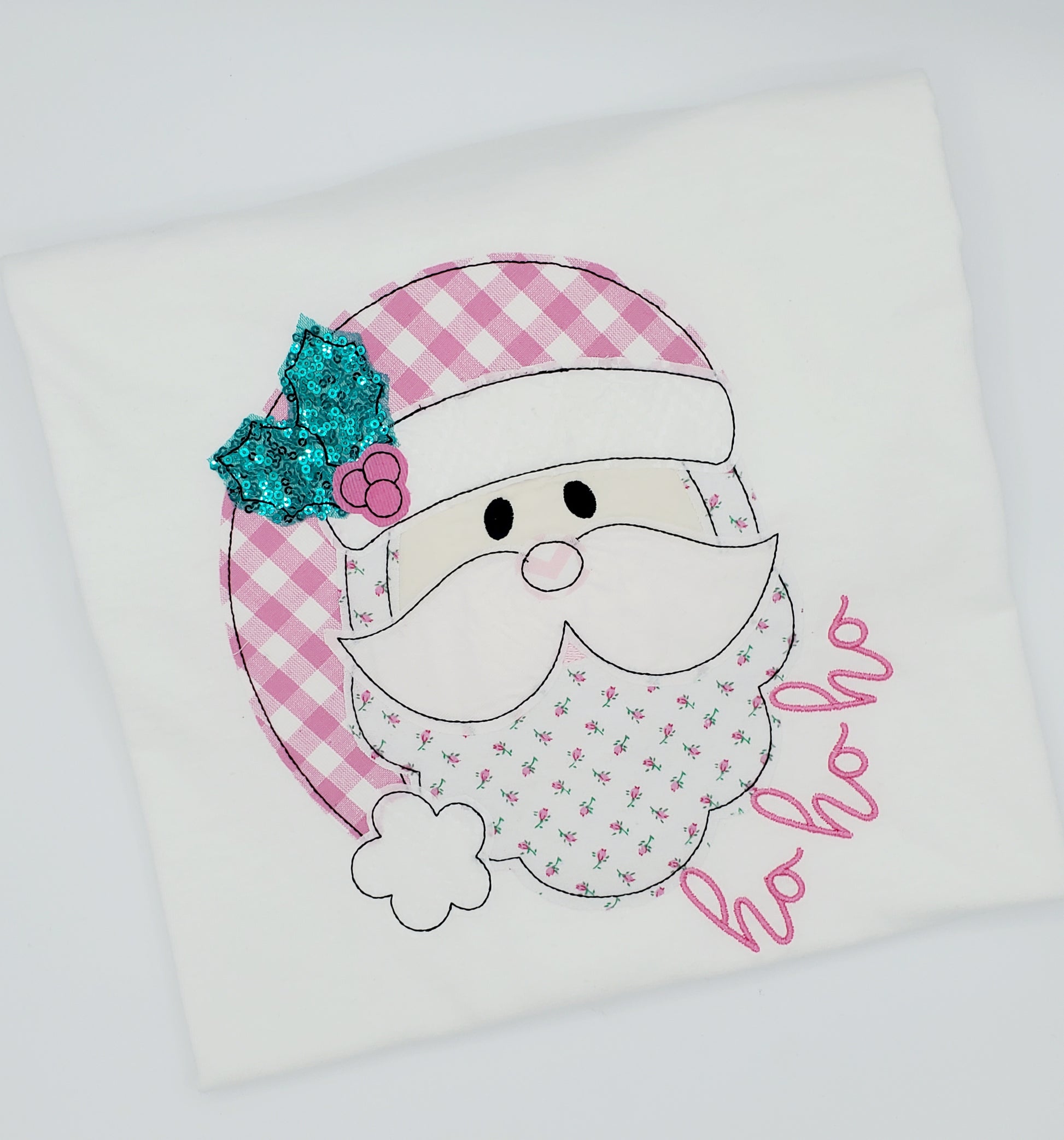 Adult Floral Santa Applique - MUDBUGSBTQ