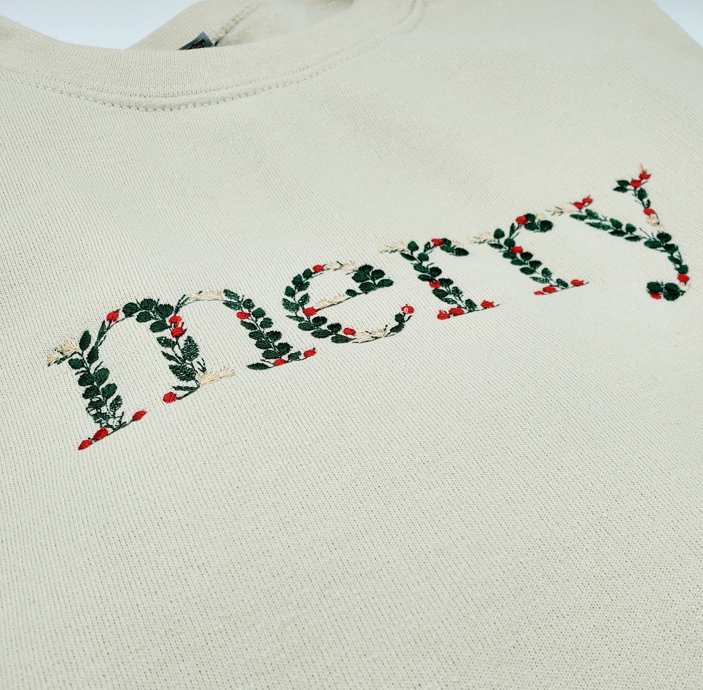 Floral Merry Embroidered Sweatshirt - MUDBUGSBTQ