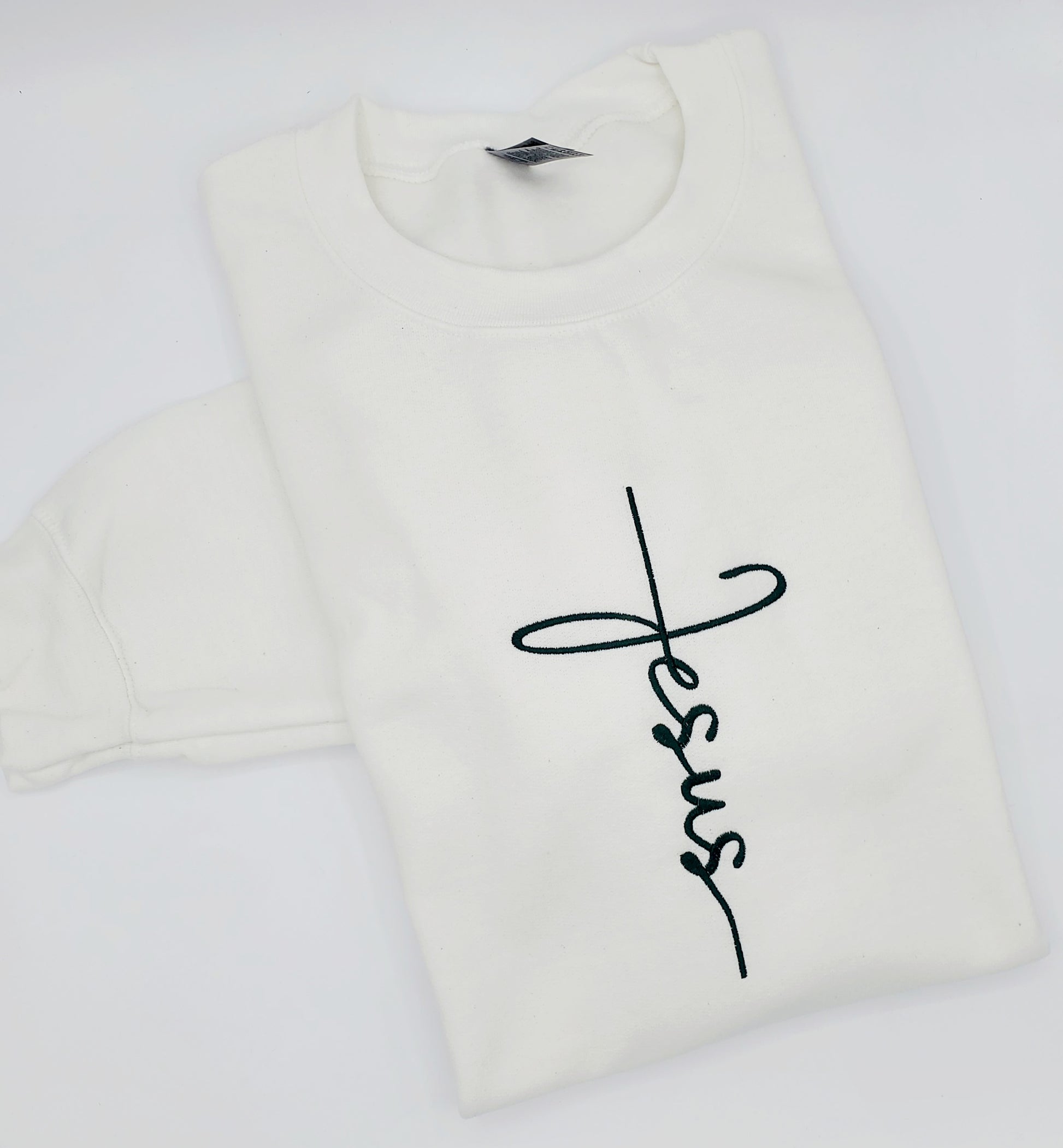 Jesus Embroidered Sweatshirt - MUDBUGSBTQ