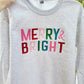 Merry & Bright Embroidered Sweatshirt - MUDBUGSBTQ