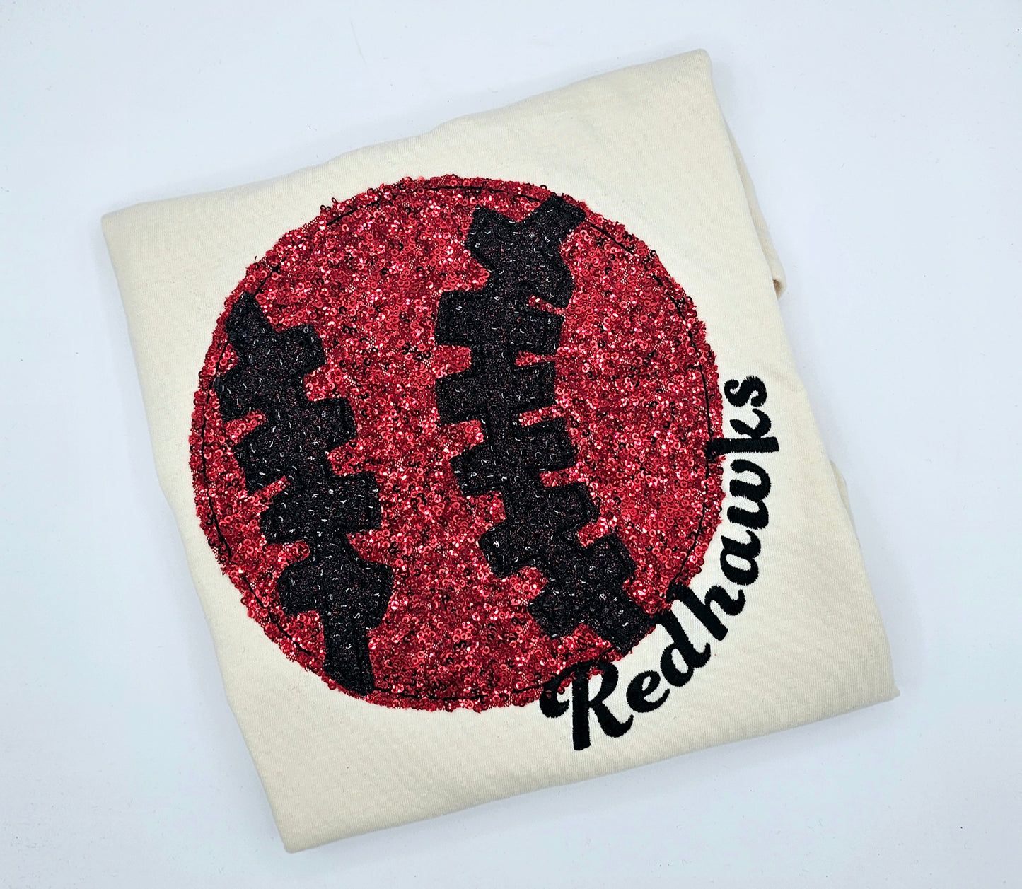 Redhawks Baseball Applique Tee - MUDBUGSBTQ