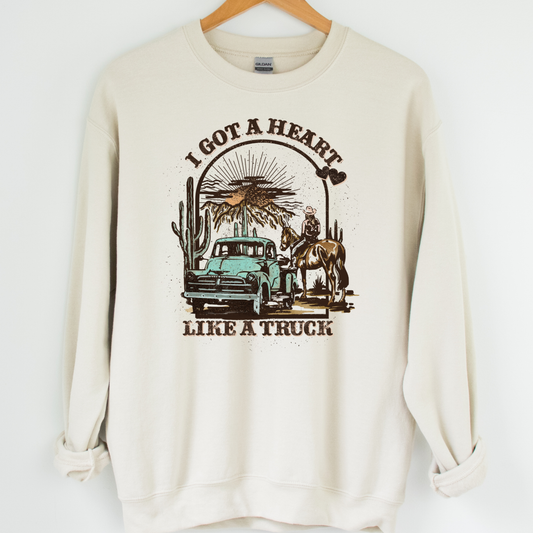 Heart Like A Truck Sweatshirt - MUDBUGSBTQ