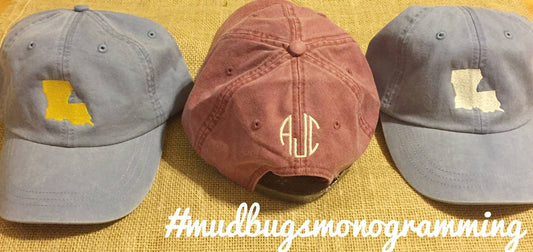 PERSONALIZED Monogram Cap - Monogram Hat - Monogram Gifts - All States Available - Monogrammed Baseball Cap - Monogrammed Cap - MUDBUGSBTQ