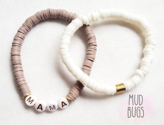 Mama Heishi Bracelet - Stacked Beaded Bracelet - Christmas Beaded Bracelet- Christmas Gift - MUDBUGSBTQ